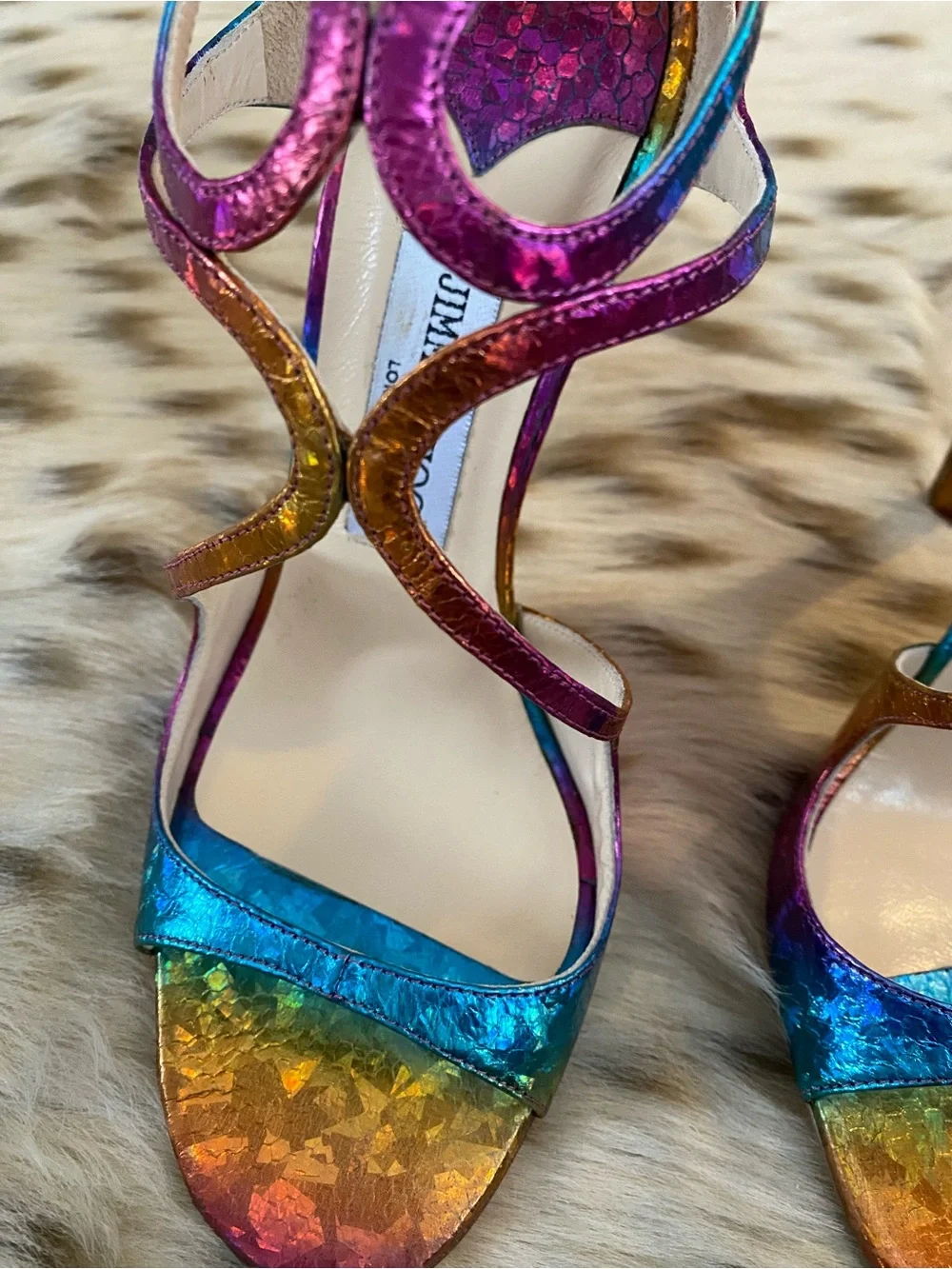 Rare Jimmy Choo Rainbow Panama Stiletto High Heels w Box - Picture 12 of 15